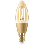 Bec LED inteligent vintage (decorativ) WiZ Connected Filament Gold C35 ,Wi-Fi, E14, 4.9W (25W), 370 lm, lumina alba (2000-5000K), WIZ