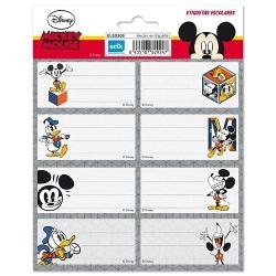 Set 16 etichete autodezive Disney Mickey Mouse, 8x4 cm ,pentru caiete, agende, calendare