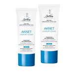 Pachet Fond de ten pentru tenul acneic Aknet Comfort Cover nuanta 102 sable, SPF 30, 2x30 ml, BioNike, BioNike