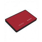 Rack extern HDD si SSD 2.5 inch Orico, 6Gbps, 2TB, USB 3.0, SATA I/II/III, Rosu/Negru