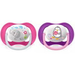 Set 2 suzete ortodontice Philips-Avent SCF080/08, Ultra Air, 6-18 Luni (Mov/Roz), Philips Avent