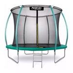 Trambulina de gradina cu plasa interioara, stalpi si scara 252 cm (8FT) Neo-Sport NS-08C181 - Verde, Neo Sport