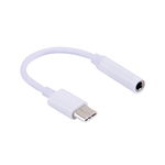 Cablu adaptor USB 3.1 Type-C la jack 3.5mm pentru microfon si casti, alb, OEM