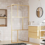 Paravan duș walk-in, auriu, 100x195 cm, sticlă ESG transparentă, Casa Practica