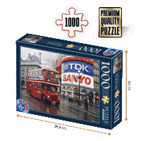 Puzzle Piccadilly Circus London - Puzzle adulți 1000 piese - Peisaje de Noapte, D-Toys