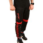 Pantaloni de trening negru cu rosu Sport - cod 42731, 