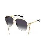 Gucci, Ochelari de soare cat-eye cu lentile uni, 52-21-145, Auriu/Negru