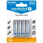 Set 4 acumulatori preincarcati R3 AAA Ni-MH, capacite 800 mAh, everActive Silverline