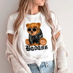 Tricou Dama Alb "Teddy Bear Badass" Engros, 