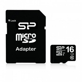 Micro SDHC 16GB Clasa 10 + Adaptor SD, SILICON-POWER
