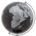 Decorațiune Globe, 28x20x20 cm, plastic/ metal, negru/ argintiu, Mauro Ferretti