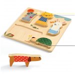 Puzzle lemn animale de companie, Djeco, 1-2 ani +, Djeco