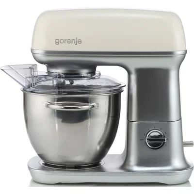 GORENJE Robot de bucatarie, MMC1000RL, cu design retro, 1000W, 7 viteze, Alb/Argintiu