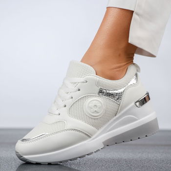 Adidasi Dama cu Platforma Archer Albi #13704