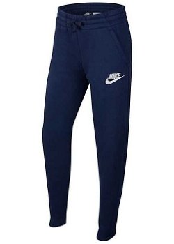 Nike, Pantaloni sport cu snur in talie Sportswear Club, Albastru inchis, 137-147 CM