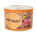 PETKULT Grain Free Mini Adult, Curcan, conservă hrană umedă fără cereale câini, 185g, Petkult