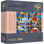 Puzzle Trefl din lemn - Baloane colorate, 1000 piese