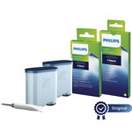 Kit de intretinere PHILIPS CA6707/10, 2 x filtre, 6 x tablete indepartare uleiului cafea, lubrifiant, 6 x plicuri pudra curatare circuitului de lapte