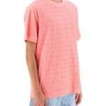 Versace Allover Terry-Cloth T-Shirt PASTEL PINK, Versace
