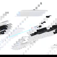 Coloana De Dus, Afisaj Temperatura Digital, Lumini LED, Fara Conectare La Curent Electric, Alb - Default Title, Smart Gadgets C&A