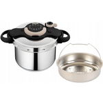 Oala sub presiune Tefal Eco Respect ClipsoMinut'® P4620775, 6L, 100% aluminiu reciclat, inductie, inox