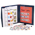 Puzzle Karemi, joc de ortografie cu litere magnetice si tabla de scris, tip carte, invatare limba engleza, 54 piese, K01B-10139, Karemi