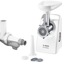 Masina de tocat carne Bosch MFW3X15W, 2000 W, 2.5 kg/min, Accesoriu suc rosii, 3site, palnie carnati, Alb