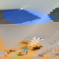 Umbrela de gradina vidaXL cu stalp, azuriu, 180x90 cm, semirotunda