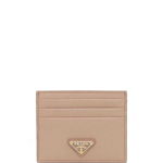 Prada PRADA logo plaque card holder BEIGE, Prada