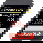 Card de memorie SanDisk SDXC Extreme Pro, 128GB, Class 10, UHS-I, 633X, 170 MB/s