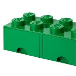 Cutie depozitare lego 2x4 cu sertare verde , Lego