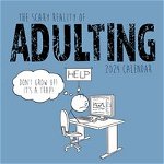 The Scary Reality of Adulting - 2024 Square Wall Calendar, 