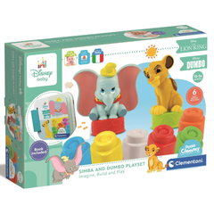 Set Cuburi educative Simba si Dumbo Disney Soft, 10 - 36 luni, Clementoni