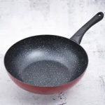 Tigaie wok, marmorata, Bohmann BH6014-26, Aluminiu, 26x7cm, Compatibil cu inductie, Bohmann