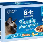 BRIT PREMIUM By Nature Pachet plicuri pisici, Family Plate, sos 1020g (12x85g), Brit Premium