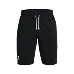 Under Armour, Pantaloni scurti din material terry, pentru fitness Rival, Negru