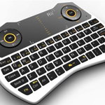 Tastatura SMART Rii i28C, Wireless, TouchPad, Iluminata, pentru Smart TV, Android, PC, White