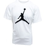 Nike, Tricou de bumbac cu imprimeu logo Jordan Jumpman, Negru, Alb optic, S