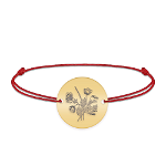 Flora - Bratara personalizata snur buchet flori banut din argint 925 placat cu aur galben 24K, BijuBOX