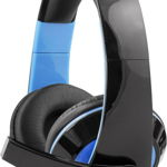 Casti stereo cu microfon, control de volum pe fir pentru gamers, Condor albastru conexiune cu dispozitivele jack 3.5 mm, Esperanza