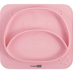 Farfurie compartimentata din silicon, FreeON, 26 x 23 x 2.6 cm, Teddy Bear Pink