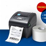 Pachet AWB tracking - Imprimanta etichete autocolante TSC DA210 + 1 Rola etichete termoadezive AWB A6 (105x148mm), TSC