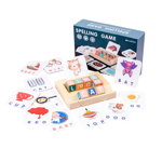 Puzzle Karemi din lemn, joc de ortografie, spelling game, invatare limba engleza, 79 de piese, K01B-10140, Karemi