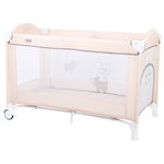 Patut pliant cu un nivel, Ballon, Cu intrare laterala cu fermoar, 2 roti, 120x60 cm, FreeON, Hippo Beige