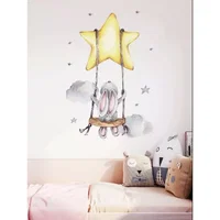 Sticker Perete Autocolant Iepuras in Leagan 50x72cm, Inovius