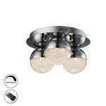 Plafoniera LED Sphere 14.4W dimmabil cu telecomanda crom