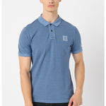 GUESS, Tricou polo cu aplicatie logo, Gri inchis