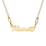 Mommy - Colier personalizat inimioara din argint 925 placat cu aur galben 24K - Mama, BijuBOX