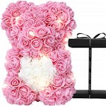 Ursulet de trandafiri RTWHL, roz/alb, 25 cm