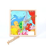 Puzzle lemn - Animale marine, 